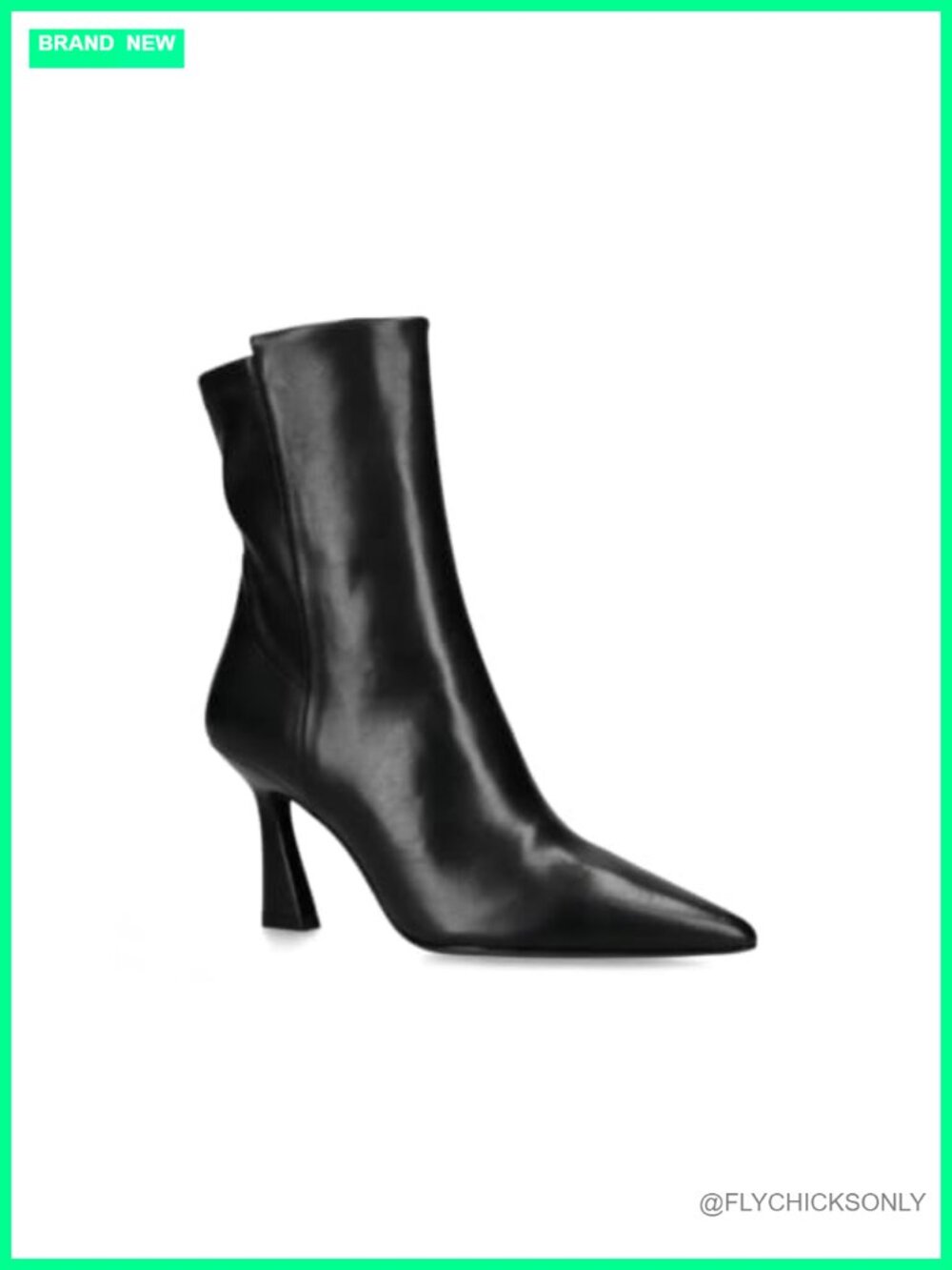 Faux Leather Pointed Toe Kitten Heel Ankle Booties Side Zip Dress Shoes